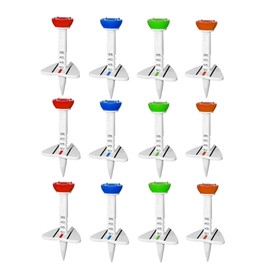 MZsplus Golf Tees, Set of 12, Adjustable, 5 Levels, Adjustable Height, Great as a Present, Competition Prize (12 Pieces)
