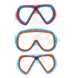 TDST Set of 6 Outdoor Fun UV Swim Masks with Nose Cover Swimming Glasses Goggles for Adults Men Women Kids 6-14 Underwater Lap with bonus TDST Luau Swag gift