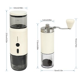 HAWOK Portable Espresso Coffee Machine & Manual Coffee Grinder Set, 80ml Water Tank