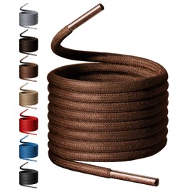 Birch 3/32”(2.4 mm) Thin Premium Round Waxed Dress Shoelaces (27" (69 cm) - S, LIGHT BROWN)