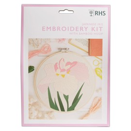 RHS The Royal Horticultural Society Embroidery Hoop Decoration Kit, Japanese Iris, 8", 21cm, Embroidery Kits for Adults & Cross Stitch Kits for Adults Beginners, Gift Idea, with Embroidery Pattern