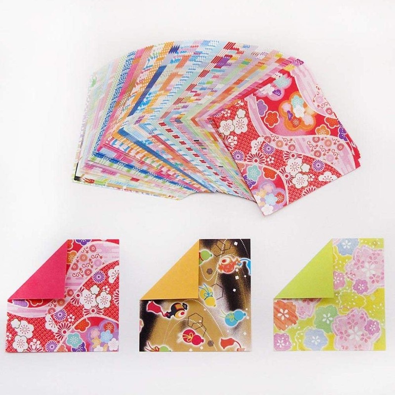 Toyo Origami Japanese Washi Paper Style, Chiyogami, Double-Sided, 7.5cm squares,