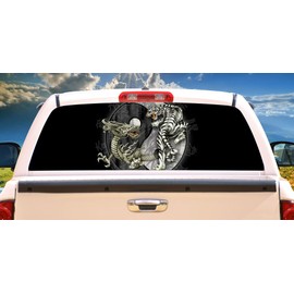 SignMission Ying YANG Rear Window Graphic Back Truck Decal SUV View Thru Vinyl Yin