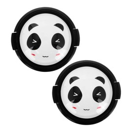 SHINEOFI 2pcs Cartoon Panda Design Camera Lens Cap Cover Scratch Resistant Lens Protector