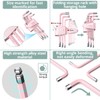 COLFULINE 9 PCS PINK Allen Key Set, Long Ball End