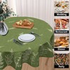 Kawani Spring Summer Leaf Tablecloth Round 60 Inch Green Plant