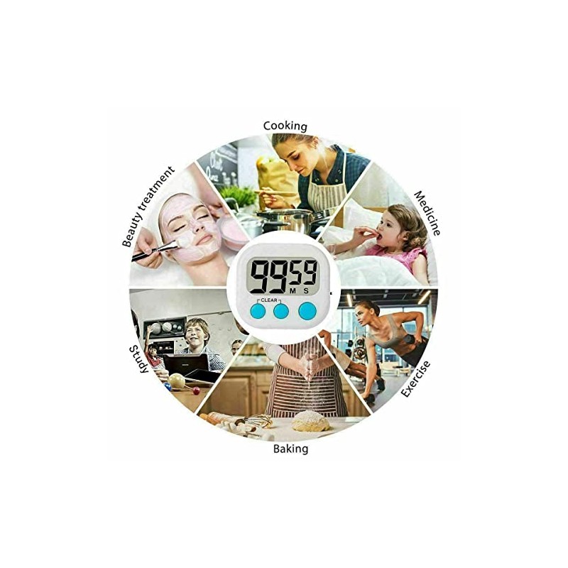 London Express Kitchen Timers for Cooking, Magnetic Countdown Clock With