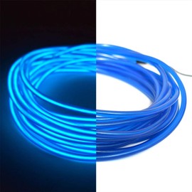 1-Pack 10m/32.8ft Blue Neon LED Light Glow EL Wire - 5 mm Thick - EL Wire ONLY - Craft Neon Wire String Light for DIY Project Costume Accessories Cosplay