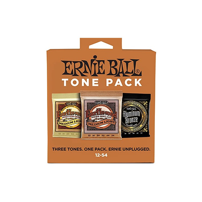 Ernie Ball 3313 Acoustic Guitar String Tone Pack, Medium Light