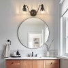 20 Inch 2-Light Vintage Bathroom Wall Sconce,Elegant Black Metal and