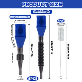 6Pcs Funnel for Car, Flexible Funnel, Funnels for Motorcycle Automotive