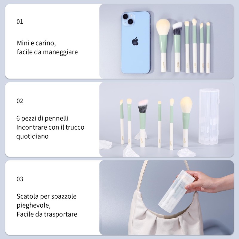 MSQ 6-Piece Makeup Brush Set Everyday Basic Essentials Brush Set