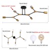JERANDO Black and Gold Semi Flush Mount Ceiling Lighting Fixture,