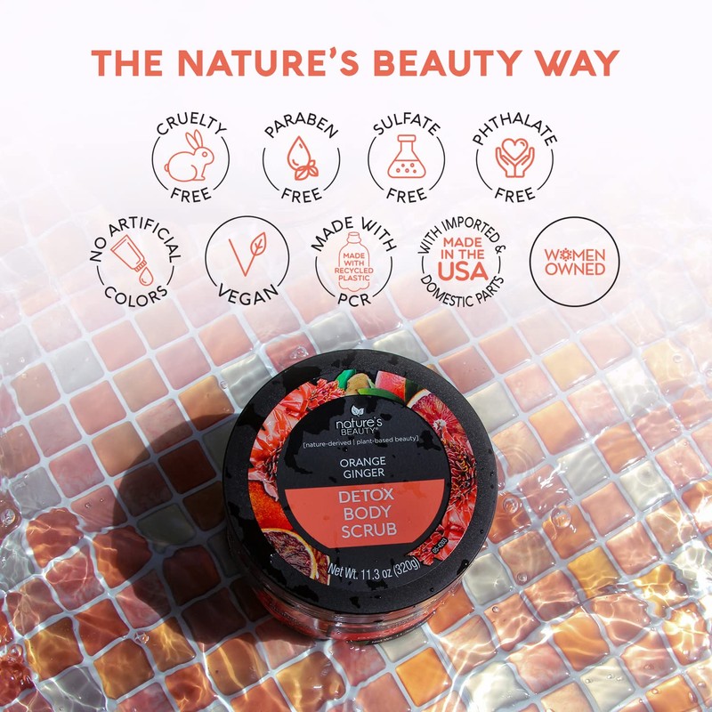 Nature's Beauty Orange Ginger Detox Body Scrub Multi-Pack - Gently