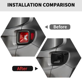 RT-TCZ Smoked Black Tail Light Lamp Cover Guard Trim Decoration Exterior Accessories for Jeep Renegade 2019-2025