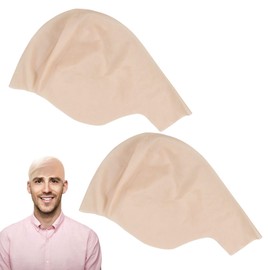 Bald Cap,2 PCS Latex Bald Caps for Dress Cosplay,Skin-Color Bold Caps,Bald Wig for Adult,Bald Cap for Gru Costume,Bald Head Cap Bald Cover,Latex Bald Caps for Adult Men and Women