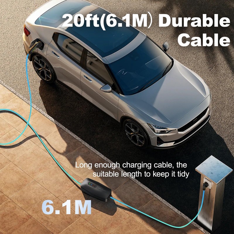 Level 1&2 EV Charger, Electric Vehicle Portable Charger with 20FT