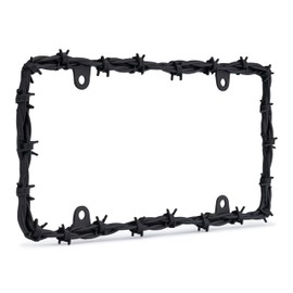 Cruiser Accessories Barbed Wire License Plate Frame, Matte Black