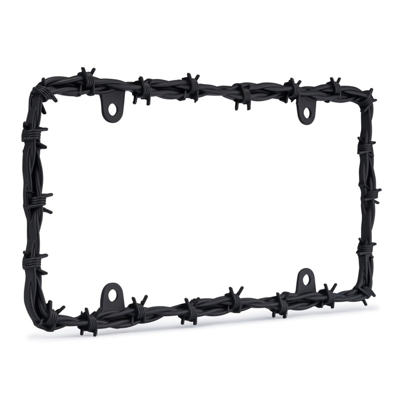 Cruiser Accessories Barbed Wire License Plate Frame, Matte Black