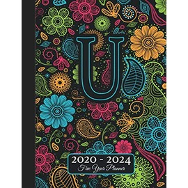 Five Year Planner: Monogram U Voodoo Style Binding I Your Initials Motivational Bullet Planner I 5 Years Appointments, Family Events, Log Book Business I Agenda & Schedule Journal I Christmas Gift