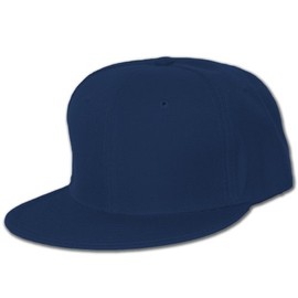 Flat Bill Blank Baseball Hat, 6 7/8-Navy