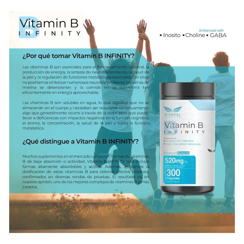 ETERNAL NUTRITION Infinity Complejo B Elevado (300 Cpsulas) 11 Formas