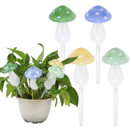 Mushroom-Shaped Plant Self-Watering Globes, 4Pack – 2025 Upgraded High Borosilicate Glass Watering Bulbs, Perfect for Indoor and Outdoor Plant Decoration, 9.37 x 2.68 Inches