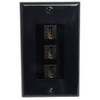 RiteAV - 3 Port HDMI 2.0 Decorative Wall Plate (Black)