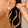 Wendalern Golden Spiral Earrings Geometric Linear Drop Earrings Asymmetrical Wavy