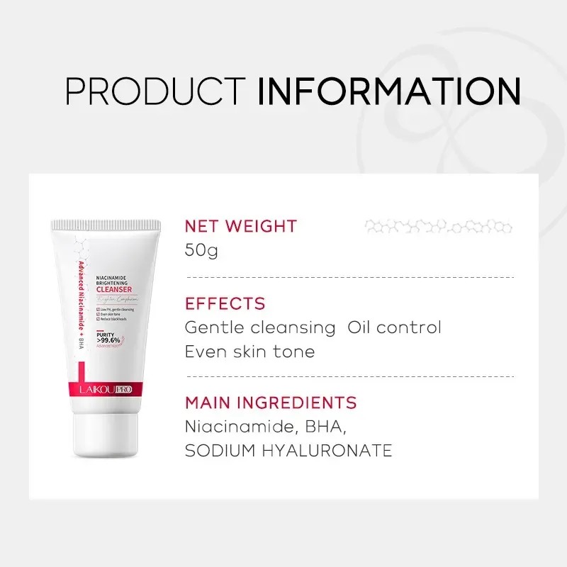 Limpiador Facial Laikou Niacinamida 30g Normal Día/noche