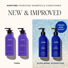 JVN JVN Nurture Hydrating Shampoo, Moisturizing Shampoo for All Hair Types, Detangles & Softens Hair, Made with Clean Hemisqualane (10 Fl Oz)