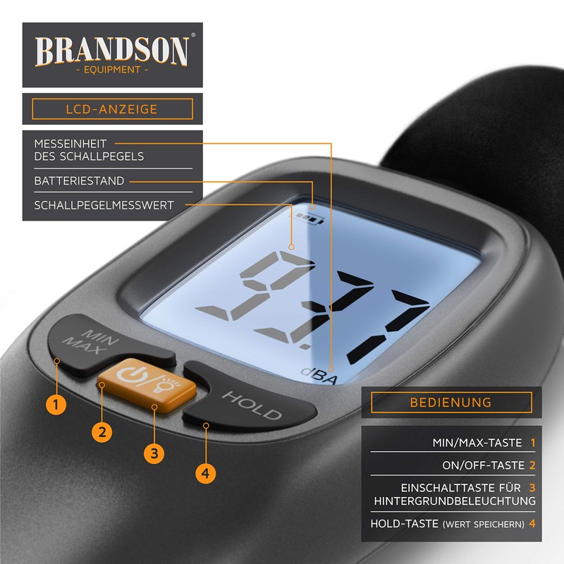 Brandson - Digital Sound Level Meter - Volume Meter -