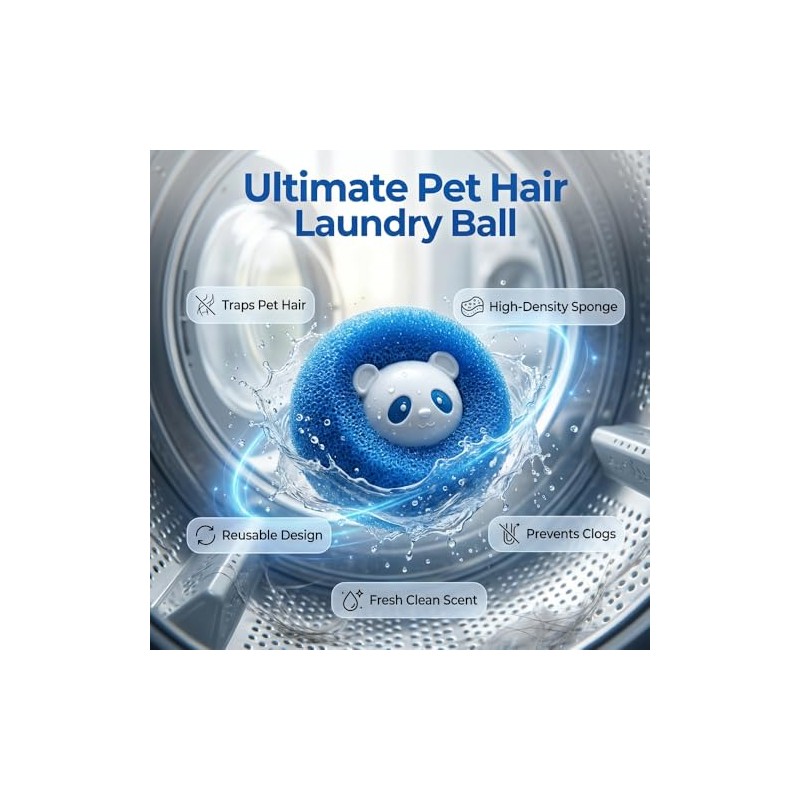 Panda Plush Lint Catcher - Reusable Pet Hair Remover for