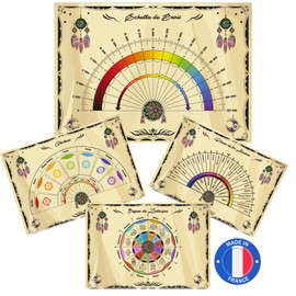 Quadranti Radiesthesie - 12 Tavole di Radiestesia per Pendolo (6 Fronte - 6 Verso) Stampate e Plastificate in FRANCIA - Scala di Bovis, Tasso di Vitalità... Formato A4 - Autore della Grande Raccolta