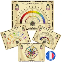 Quadranti Radiesthesie - 12 Tavole di Radiestesia per Pendolo (6 Fronte - 6 Verso) Stampate e Plastificate in FRANCIA - Scala di Bovis, Tasso di Vitalità... Formato A4 - Autore della Grande Raccolta