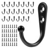 SMLBJUTE Black Wall Mounted Coat Hooks with Screws Wall Hooks