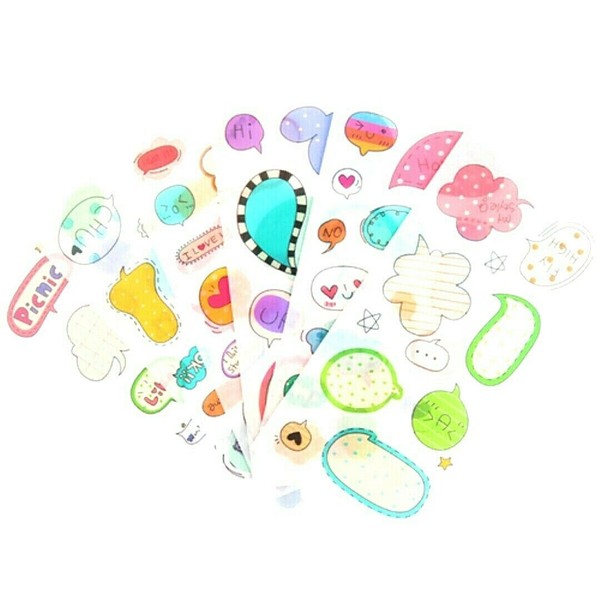 exceptionalbeauty 6 Sheets Stickers Dialog Bubble Box Washi Paper Scrapbooking