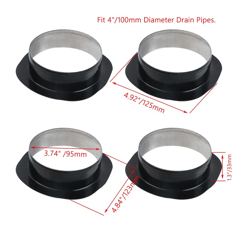 Pastlla 4 Pcs Round Aluminum Rain Gutter Outlet Downspout Adapter,