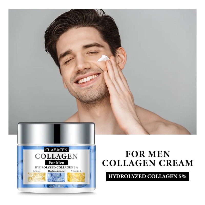 Crema Colágeno Para Hombre Retinol,vitaminae,hialurónico60gr Mixta Día/noche