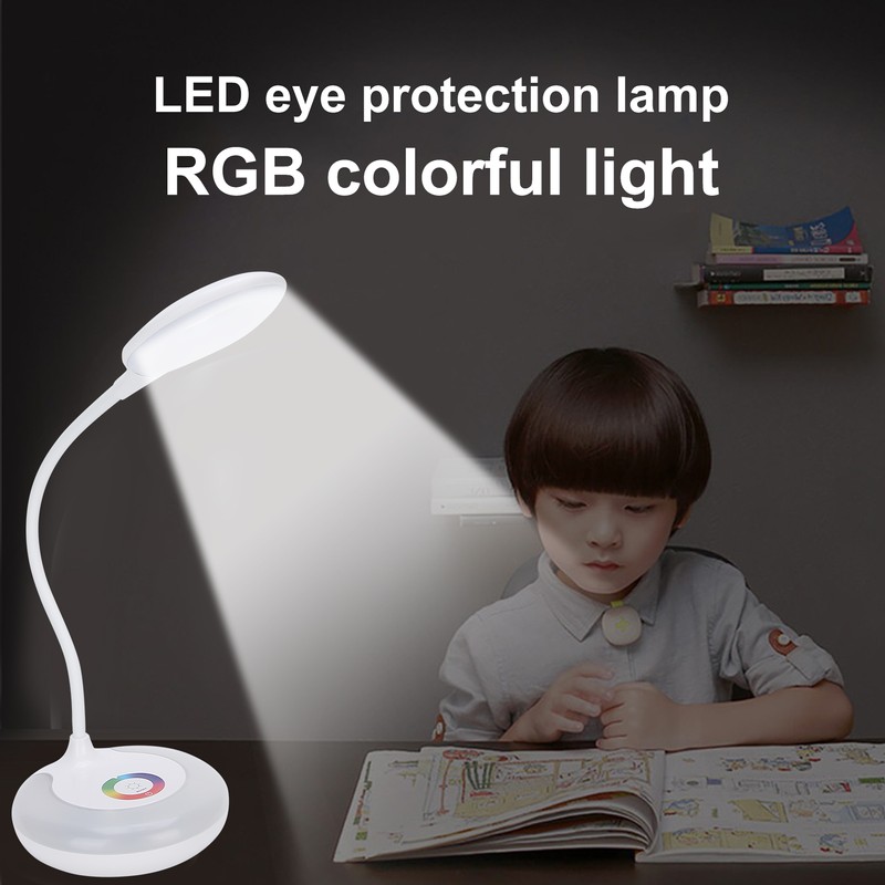 LED Table Lamp Touch Dimming Desk Light Eye Protection Colorful