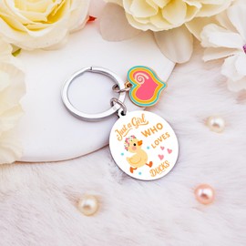 OZUEMUL Duck Keychain Duck Gifts for Girls Ducks Cute Keyring Accessories for Women Friends Besties Funny Gifts for Ducks Lovers Birthday Christmas Gift for Girls
