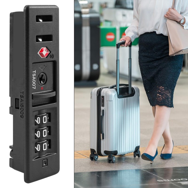 Abitzon 1 Piece Black Tsa Combination Lock, 3-Digit Inch Code