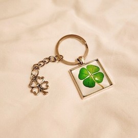 Lucky Four-Leaf Clover Keychain Keychain 3ea