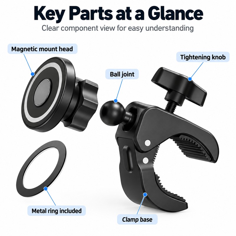 Magnetic Phone Holder for Treadmills, Golf Carts & Strollers –