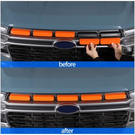 Para Ford Maverick LARIAT Rejilla Insertos Cubierta de moldura ABS Accesorios Exteriores Decoración Cubierta de moldura 2022 2023 2024 (naranja)