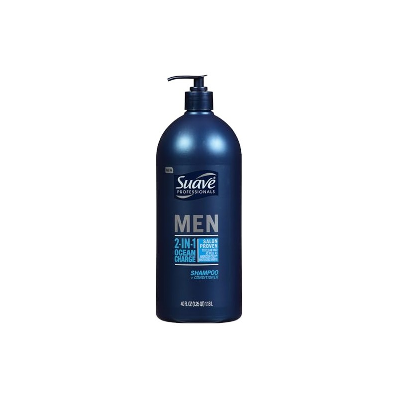 Suave Professionals Men 2-in-1 Shampoo & Conditioner, Ocean Charge, 40