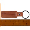 [Qicarkey] 10pcs Rectangle Leather Keychains Unfinished Wooden Key Holder Blank