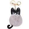 White Fang AZ095 Women's Key Ring, Charm, Keychain, Cat, Animal,