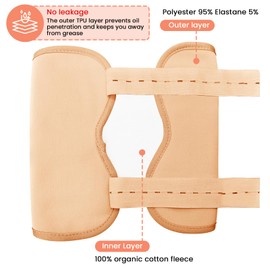 Lnopever 8 Pieces Castor Oil Pack Wrap Kit, Castor Oil Pack Kit, Adjustable Reusable Castor Oil Organic Pack Set for Neck, Shoulder, Chest, Waist, Knees and Feet, Khaki