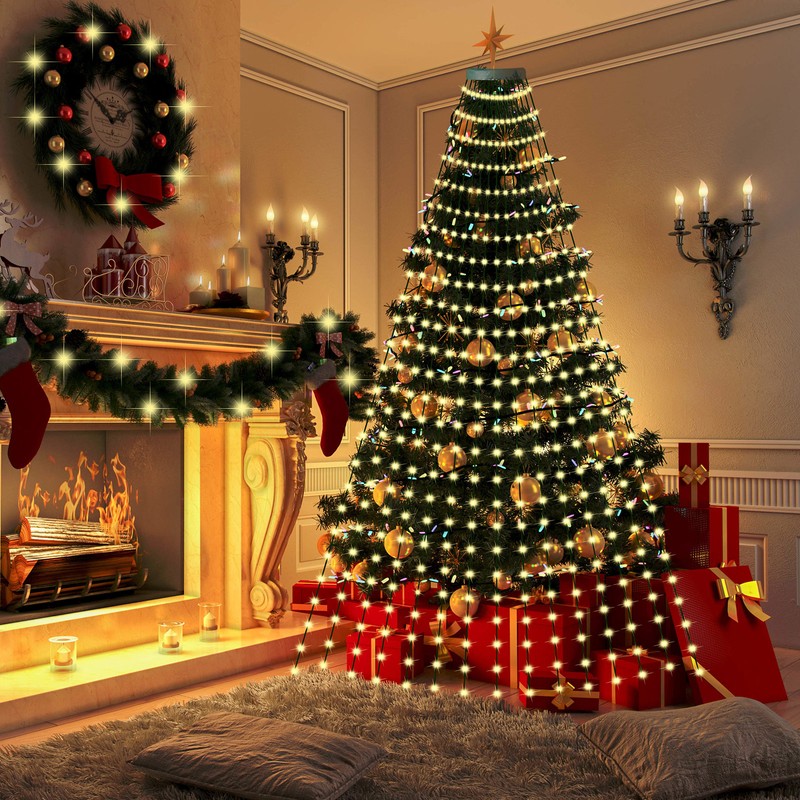 Christmas Tree Decorative Lights String Garden Layout Waterfall Lights Party